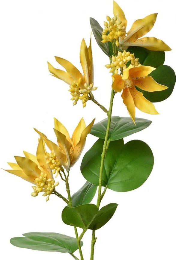 Dekorácia umelá kvetina so žltými kvetmi - 18*10*80 cm