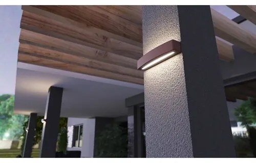 Panlux PN42100016 Záhradné LED nástenné svietidlo Bloco hnedá, 10 W
