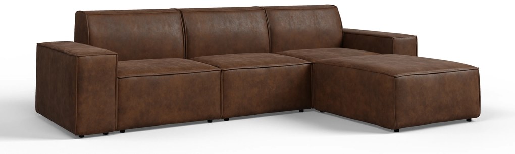 Rohová sedačka Cuboid L (tmavohnedá) (P). Akcia -17%. Vlastná spoľahlivá doprava až k Vám domov. 1071641