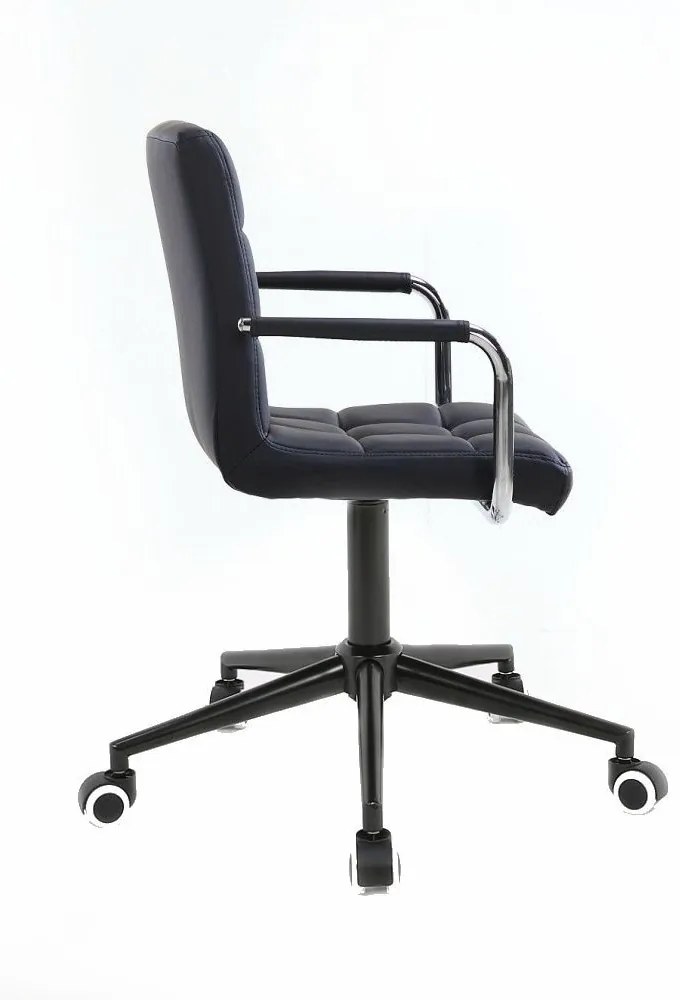 LuxuryForm DESIGN Stolička VERONA na čiernej podstave s kolieskami - čierna