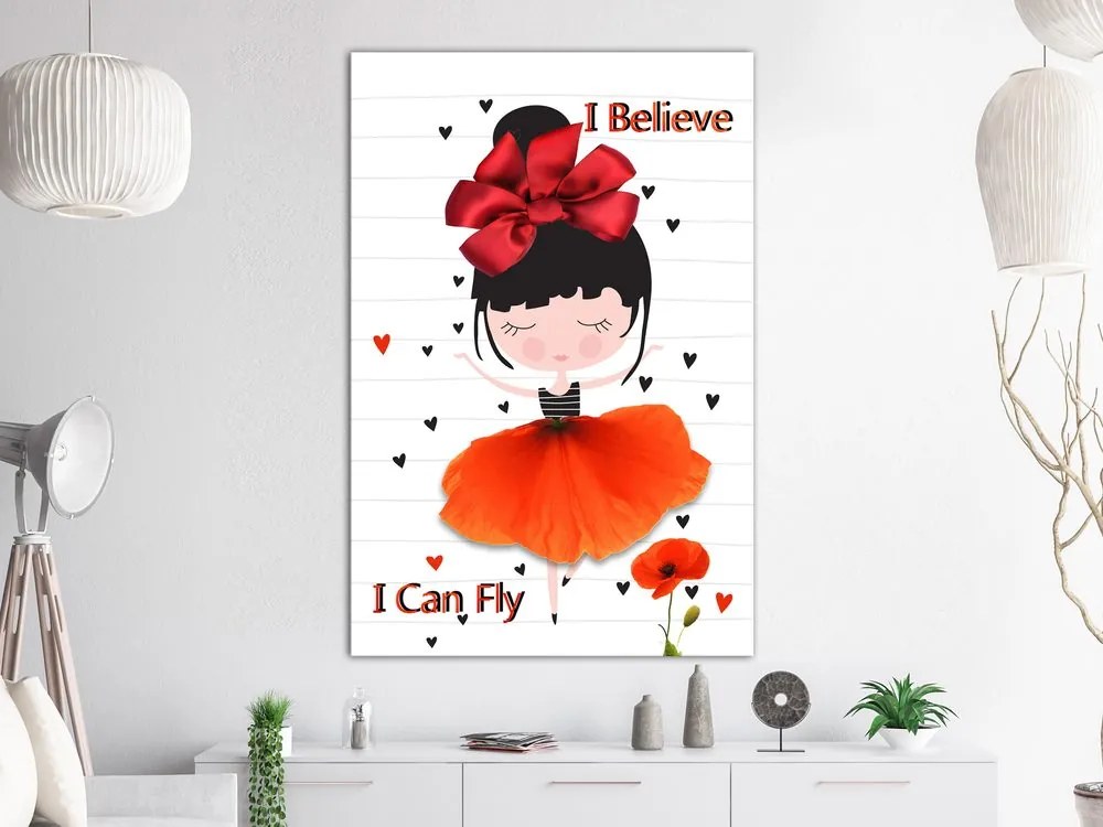 Obraz dievčatko v oranžovej sukni - I Believe I Can Fly
