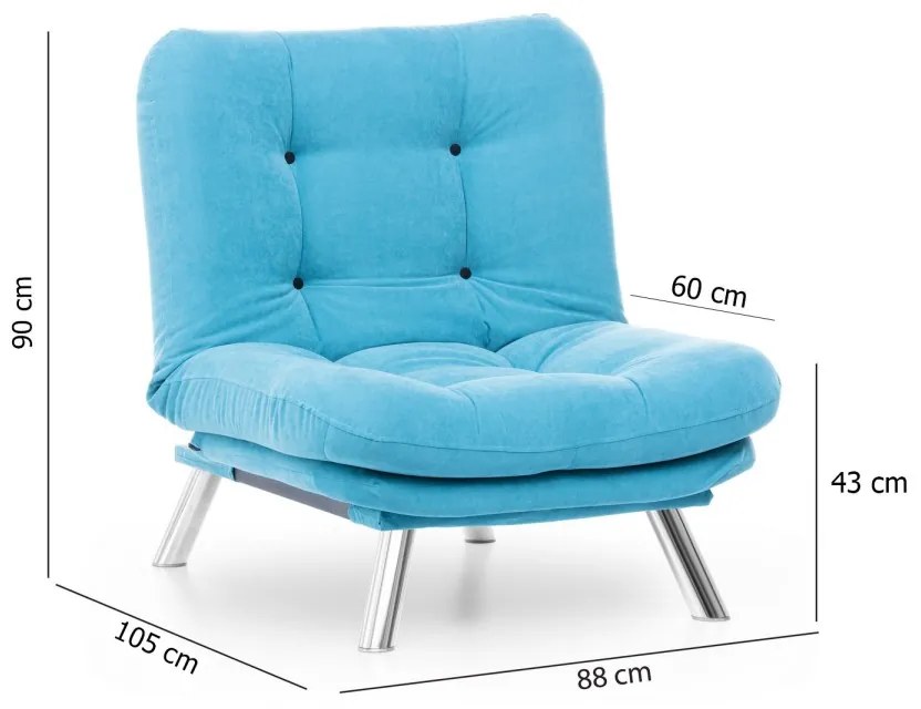 Skladacie kreslo Solo I tyrkysové