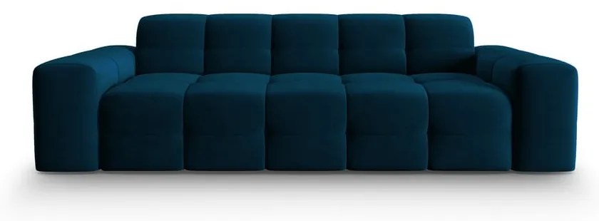 Tmavomodrá zamatová pohovka 222 cm Kendal - Micadoni Home