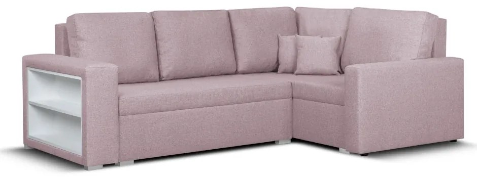 Rozkládací rohová sedací souprava MODO4 Růžová