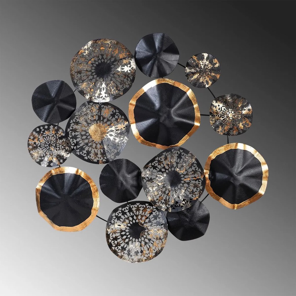 Nástenná kovová dekorácia HYPNOSIS čierna