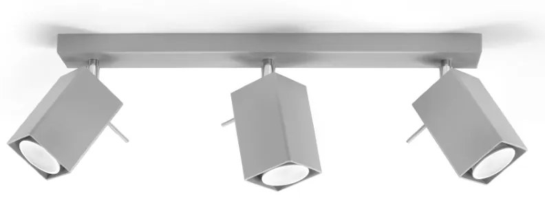 Bodové svietidlo Merida, 3x sivé kovové tienidlo, (možnosť polohovania)