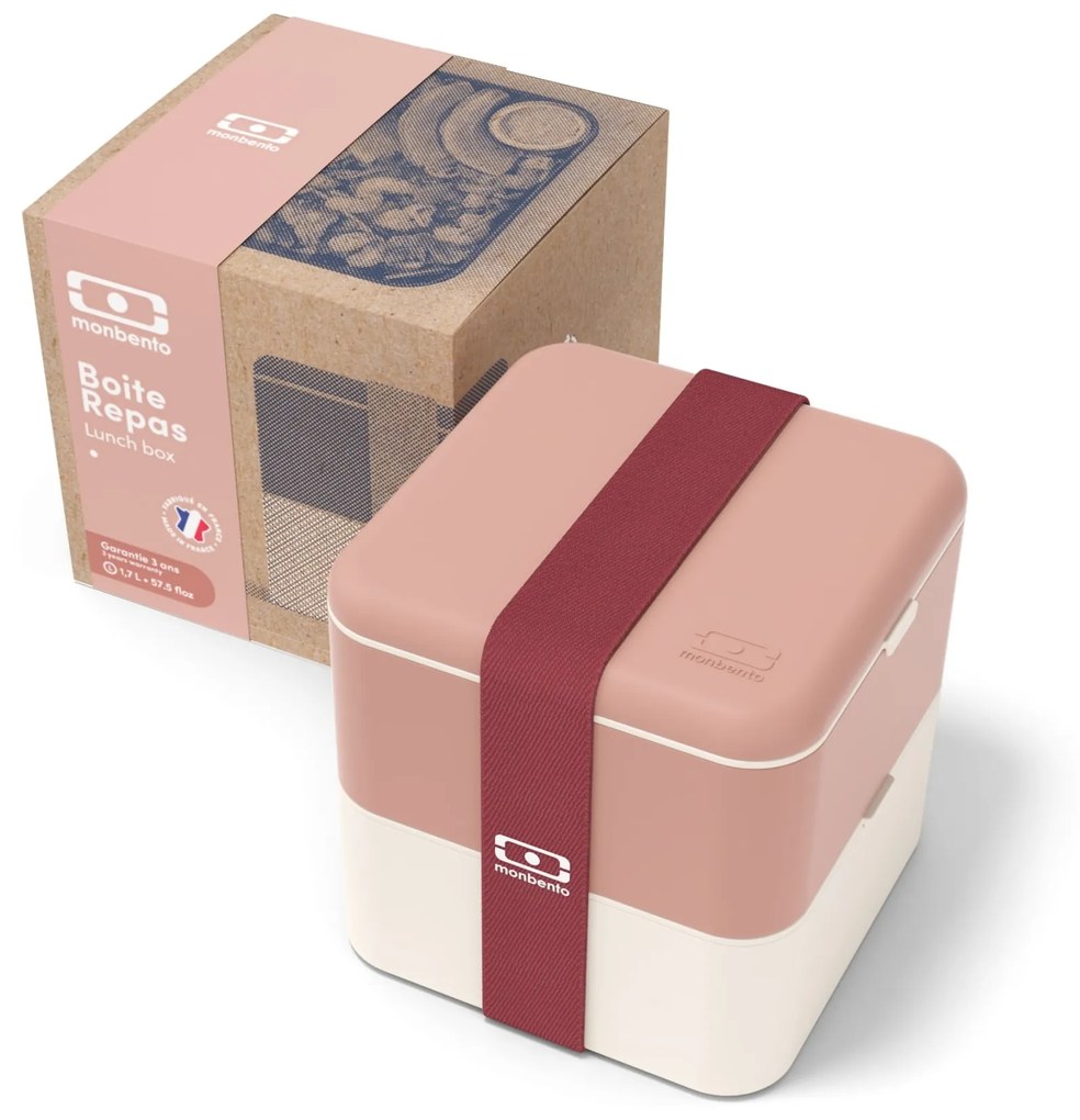 monbento Desiatový box Monbento Square Pink Moka 1,7 l