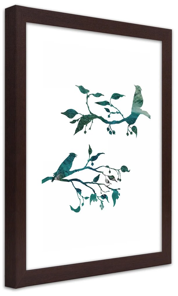 Gario Plagát Vtáky na konároch Farba rámu: Bez rámu, Rozmery: 40 x 60 cm