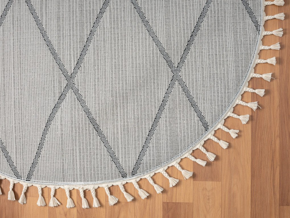 My Flair, Kusový koberec Moroccan Fantasy weiß kruh, 190x190 (průměr) kruh, čiernobiela, obývacia izba