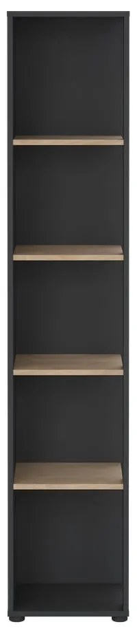 Knižnica v dekore duba v antracitovo-prírodnej farbe 41x205 cm Sign – Tvilum