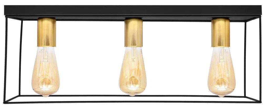 Stropné svietidlo FINN 3xE27/15W/230V čierna/zlatá