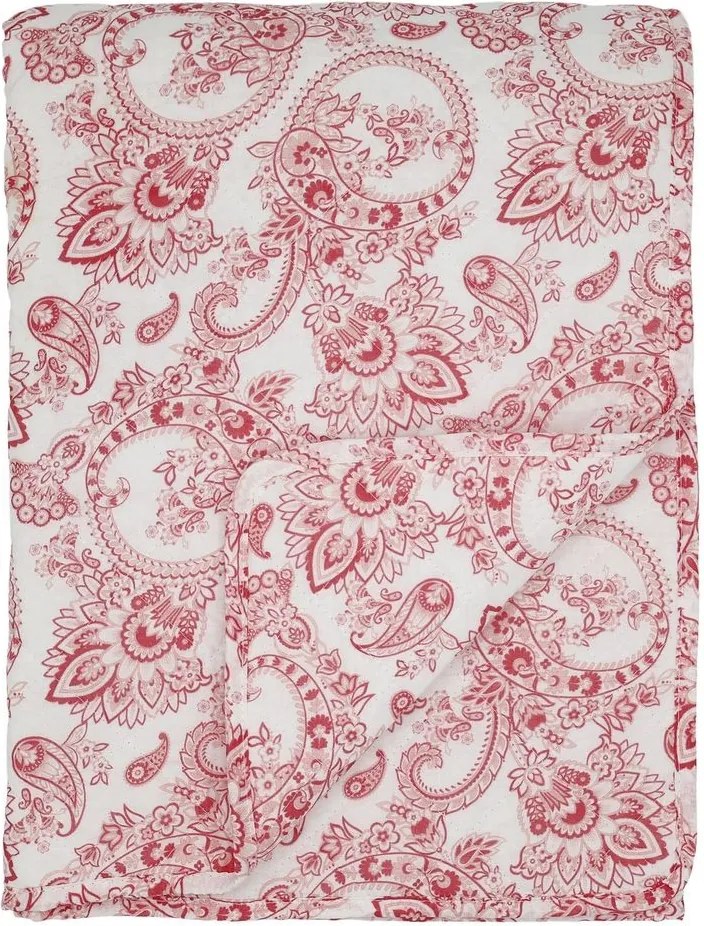 Bielo-ružový prešívaný prehoz s kvetmi Aix Paisley Flowers - 130*180 cm