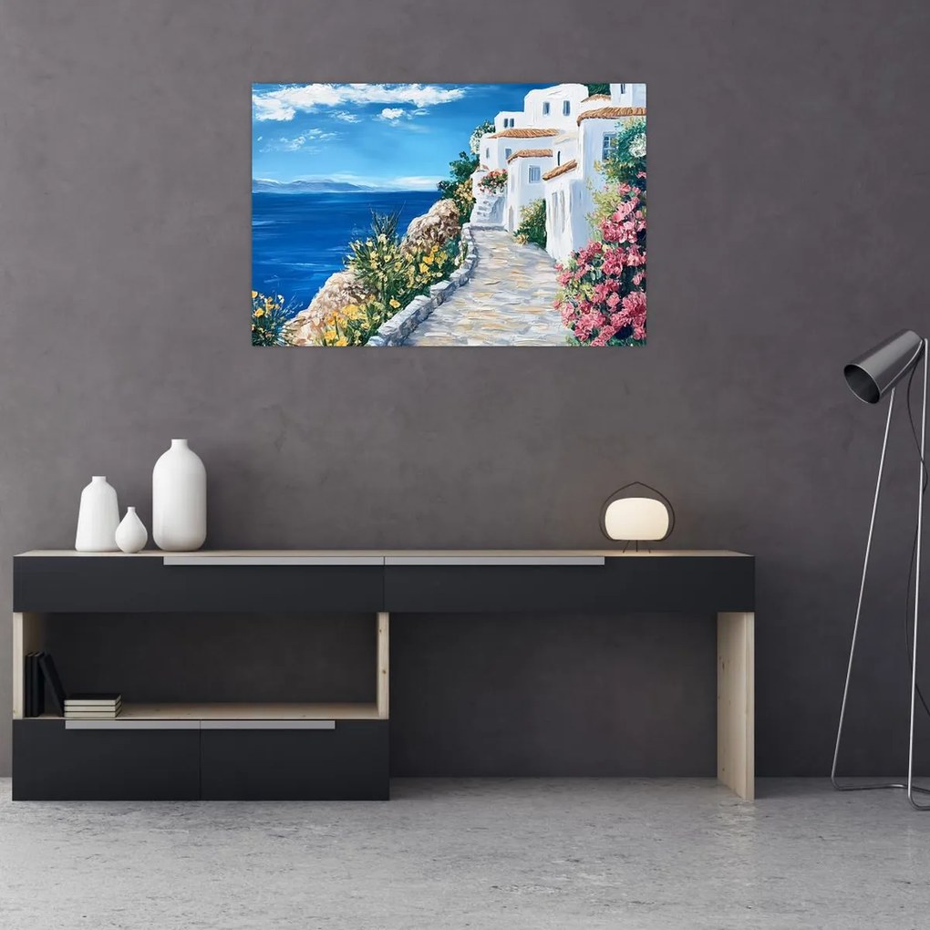 Obraz - Ulička pri mori (90x60 cm)