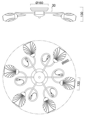 Brilagi - Prisadený luster MEGAPOLIS 6xE14/60W/230V zlatá