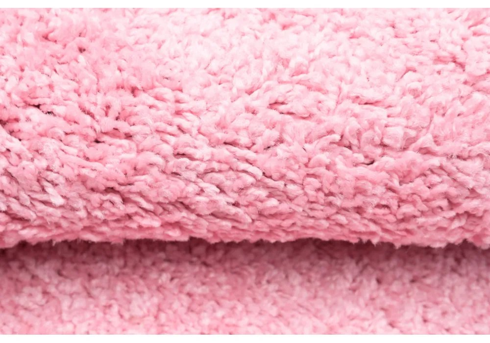 Kusový koberec Shaggy Parba ružový kruh 200x200cm