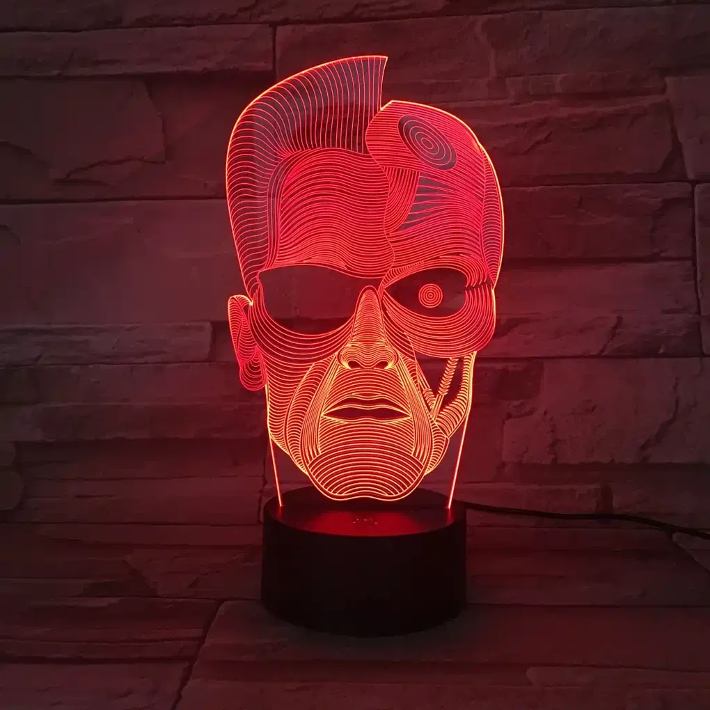 3Dmix 3DL-DRGB006 – 3D LED nočná lampa - Terminátor (Dual RGB)