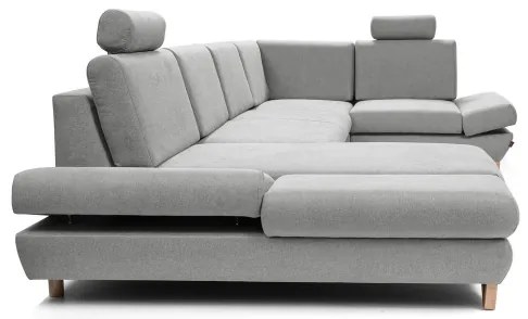 Rozkladacia rohová čalúnená sedacia súprava AVESTA v tvare U, sivá, s úložným priestorom