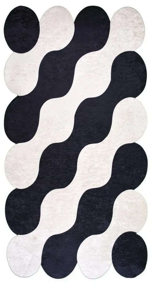 Čiernobiely koberec Vitaus Farsiko, 80 × 120 cm