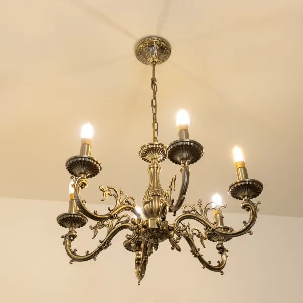 Brilagi - Luster na reťazi CLASSIC 6xE14/60W/230V mosadz