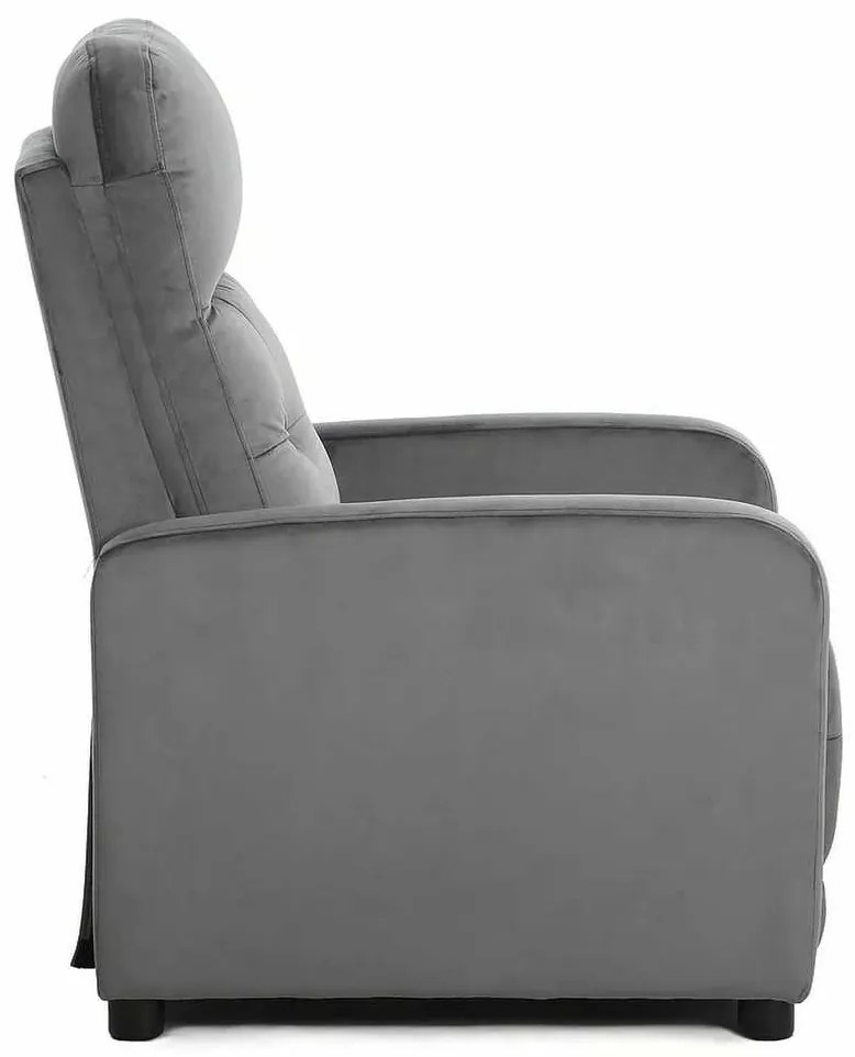 Polohovacie kreslo Lennox Velvet, sivá