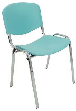 Konferenčná plastová stolička ISO CHROM Modrá
