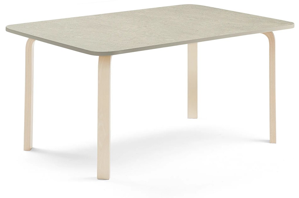 Stôl ELTON, 1800x700x640 mm, linoleum - šedá, breza