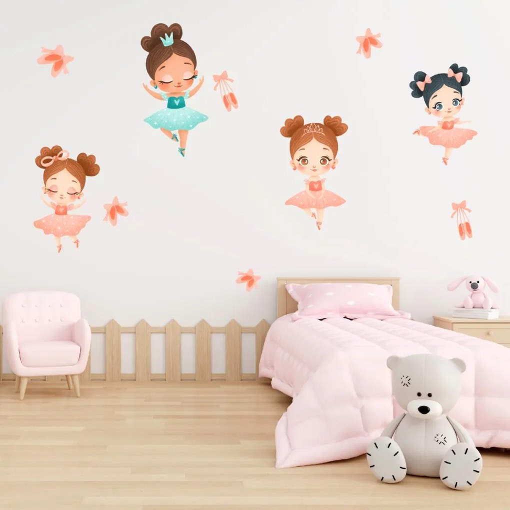 PIPPER. Textilná nálepka na stenu "Baletky"
