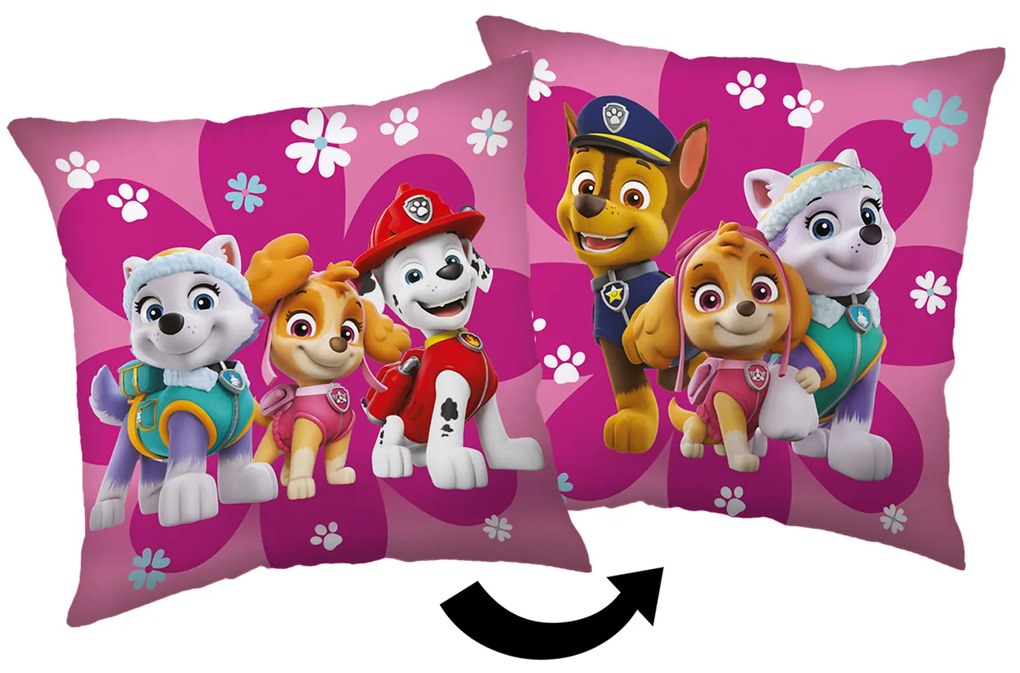 Jerry Fabrics DETSKÝ DEKORAČNÝ VANKÚŠ PAW PATROL 40X40 CM VZOROVANÁ