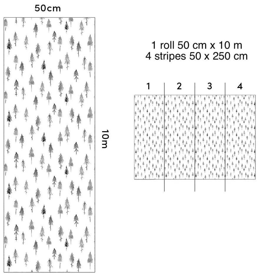 Detská tapeta 10 m x 50 cm Pine Woods – Lilipinso