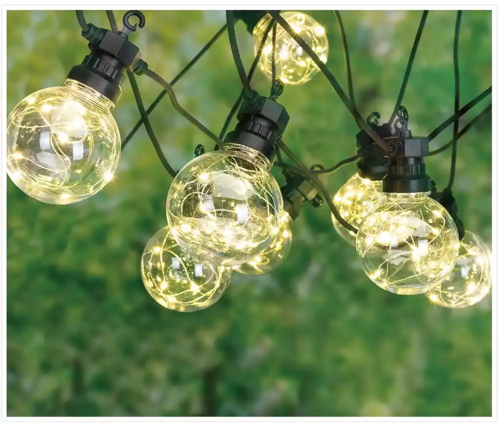 Vonkajšia party LED reťaz Bulbs, 10 žiaroviek | Biano