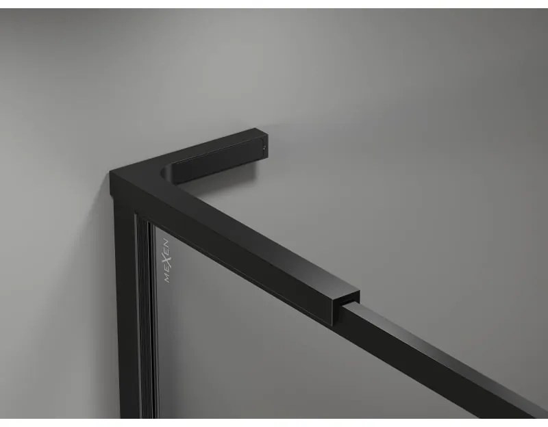 Mexen, Mexen Kioto-XF L sprchová stena s rámom 70 x 202 cm, priehľadná 10 mm, čierna - 800-070-174-70-00-XF