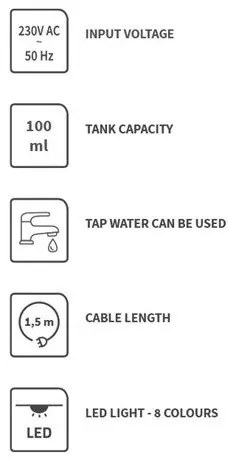 LED RGBW Aróma difúzor LED/8W/230V 100 ml sova