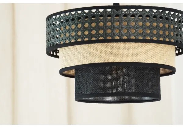 Brilagi - Luster na lanku DAKOTA LUNETA 1xE27/15W/230V pr. 25 cm čierna/ratan