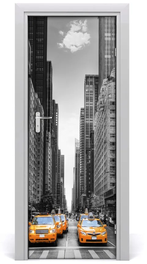 Fototapeta samolepiace dvere taxi New York 75x205 cm