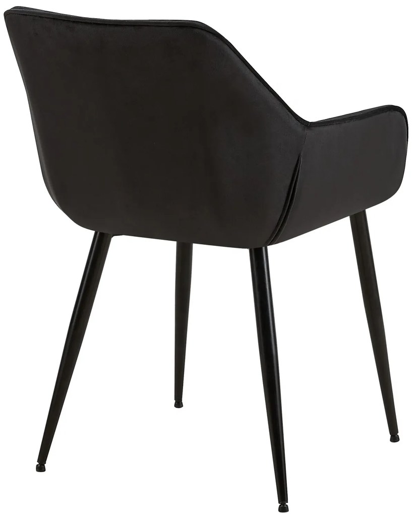 Jedálenská stolička Vessa - zamat - čierna