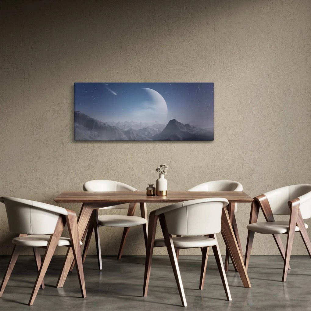 Obraz - Nebo nad skalami (120x50 cm)