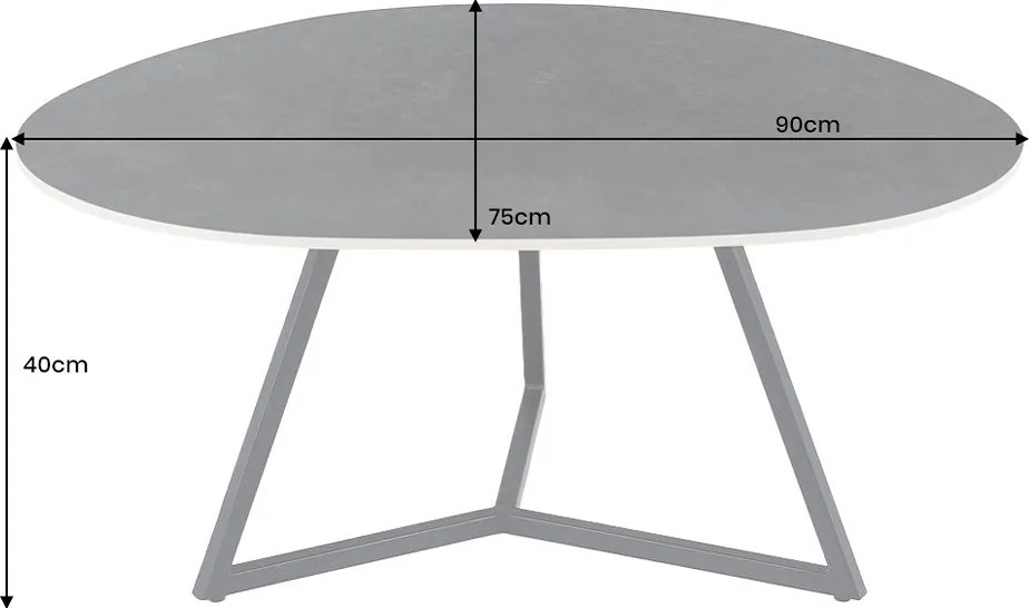 Keramický konferenčný stolík Paquita 90 cm antracitový