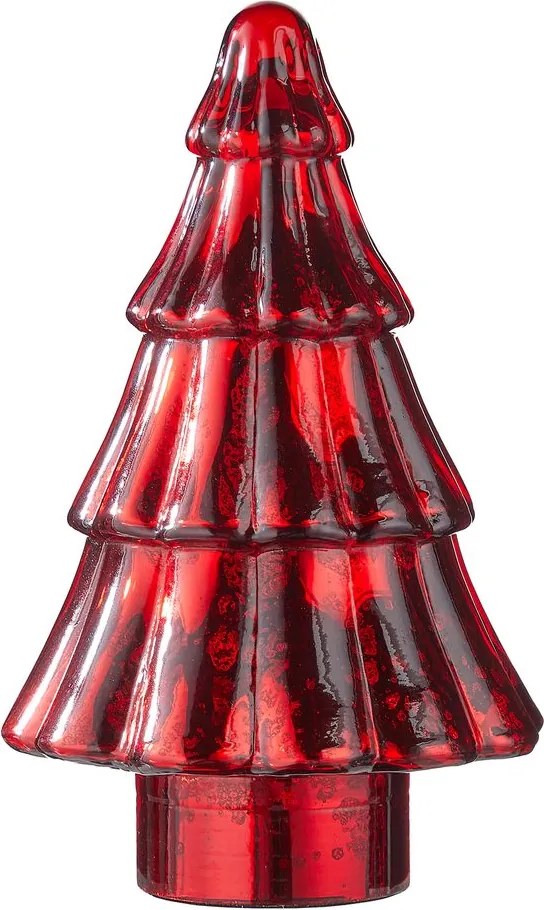 X-MAS Dekoračná jedľa sklenená 23 cm - červená