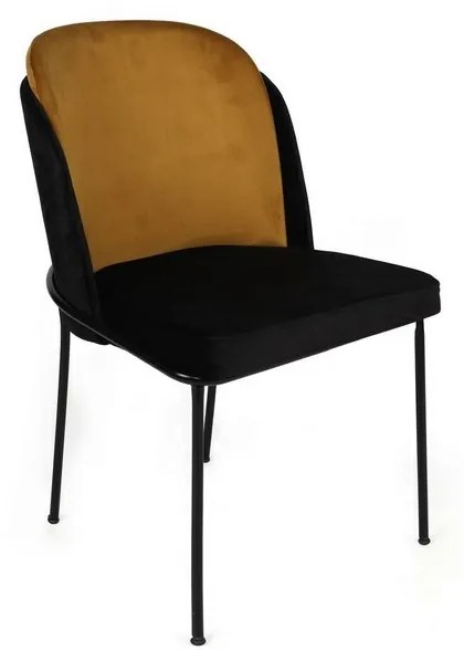 Súprava jedálenských stoličiek Dore Mustard and Black, 2 ks