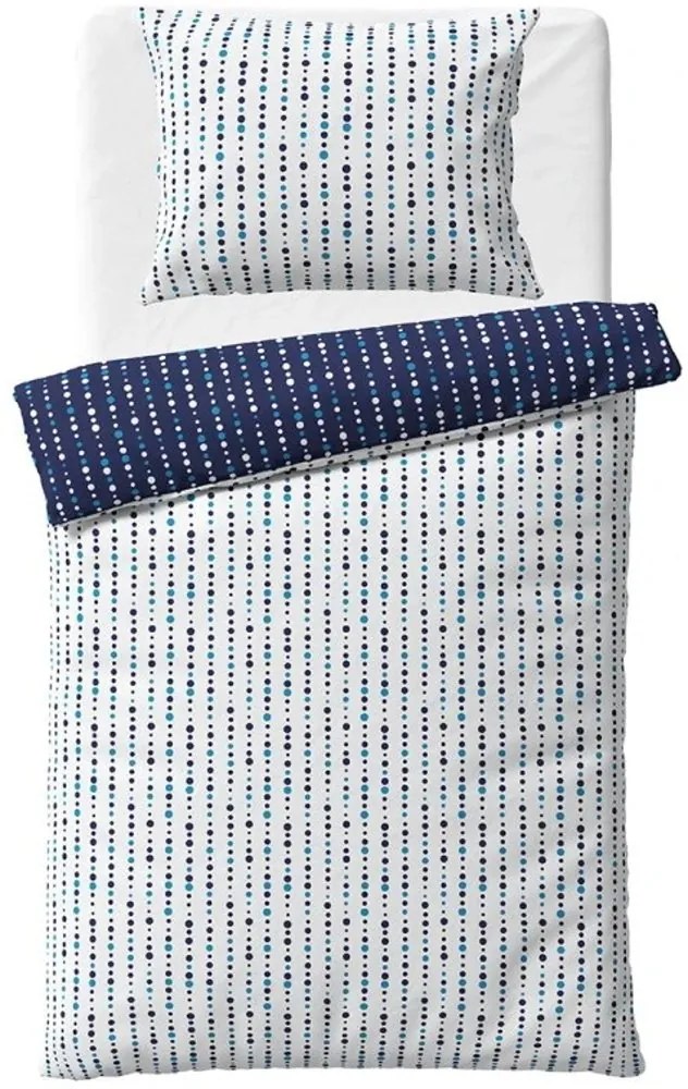 Flanelové posteľné obliečky Ľadové bodky - 70x90 cm + 140x200 cm
