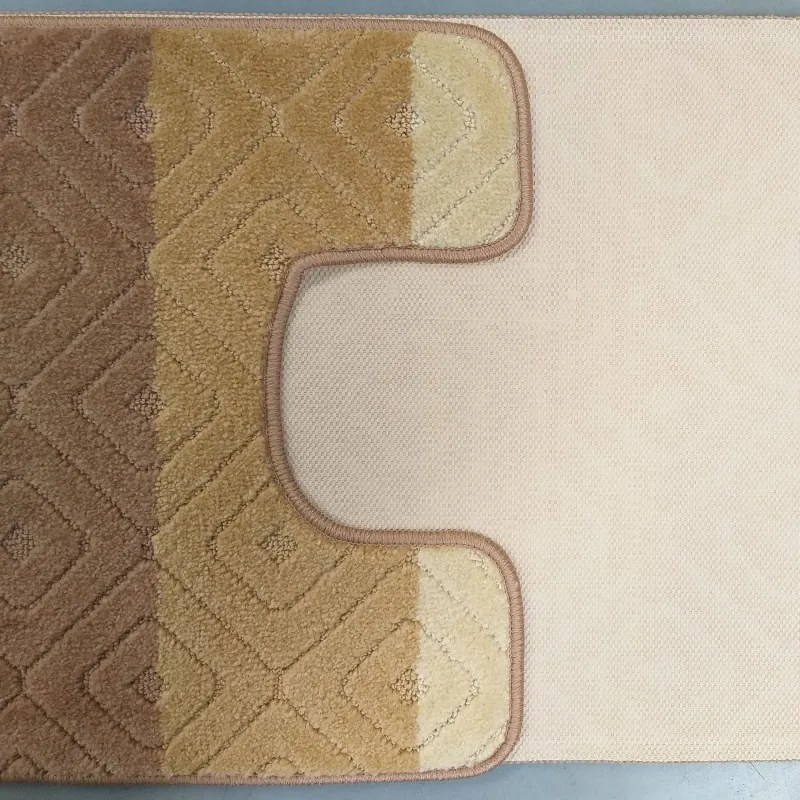 Set kúpeľňových koberčekov v béžovej farbe so vzorom Šírka: 50 cm | Dĺžka: 80 cm