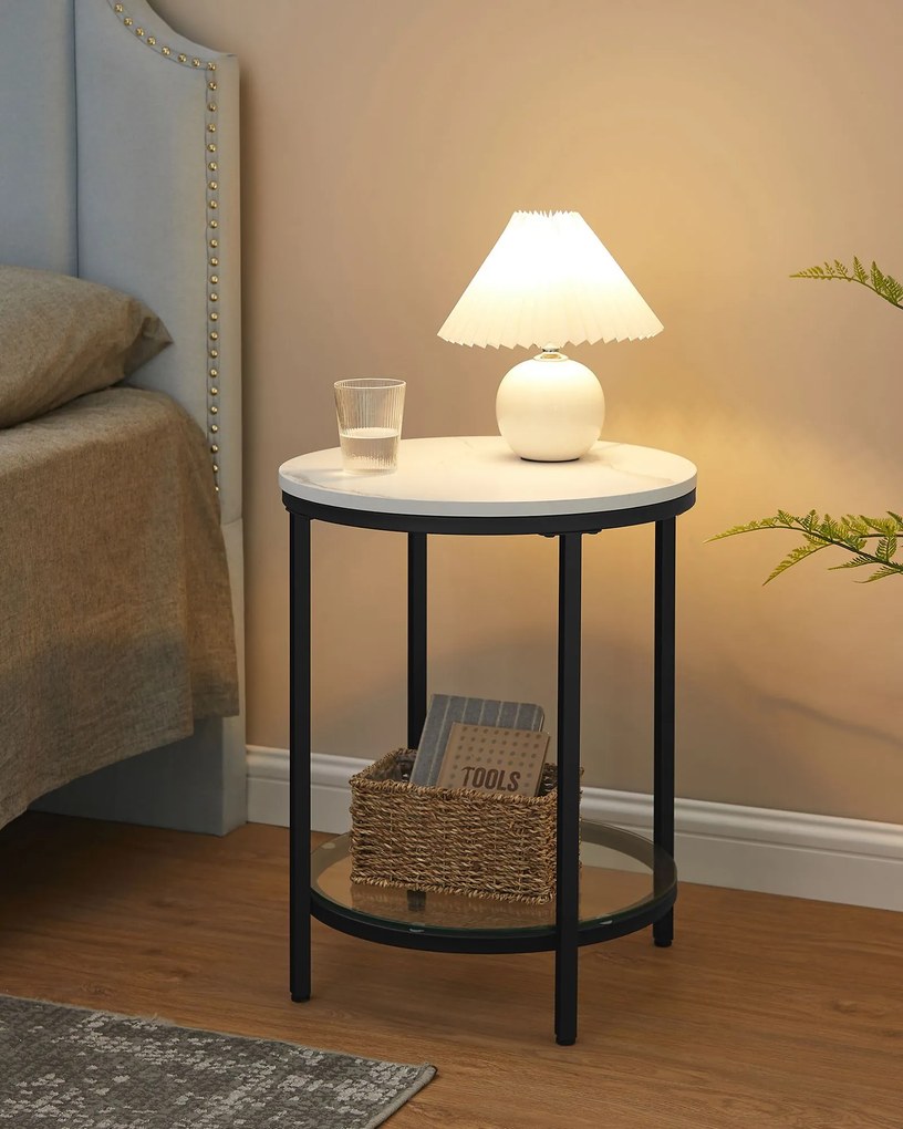 Odkladový stolík Vasagle Chipa čierno-biely