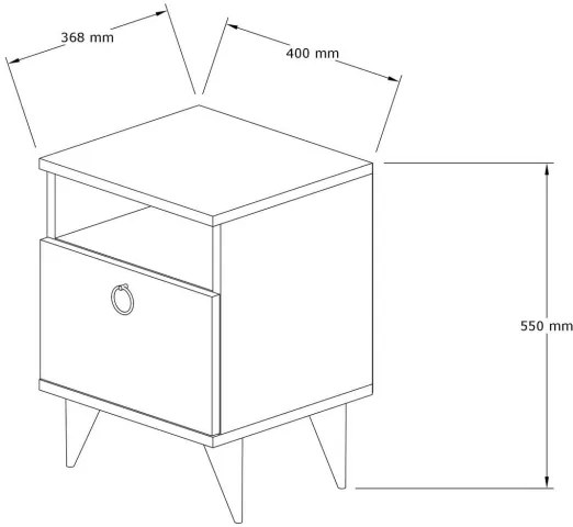Nočný stolík BARLO 50x40 cm hnedá