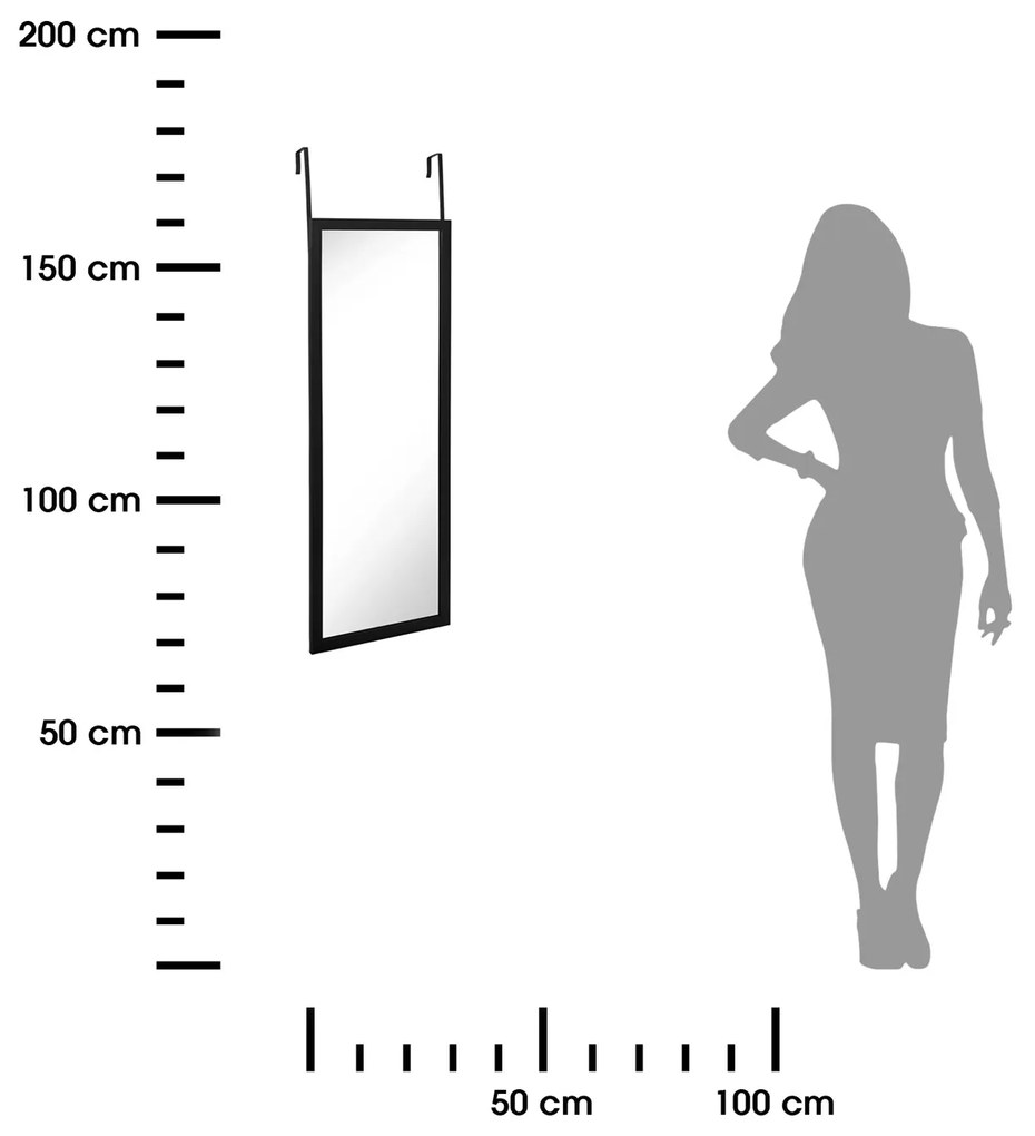 Závesné zrkadlo Basic, čierne