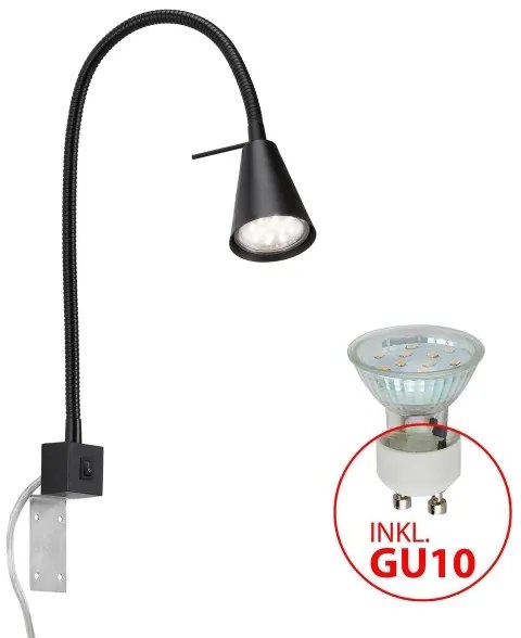 Briloner 2080-015 - LED Nástenná lampa COMFORT LIGHT 1xGU10/5W/230V čierna