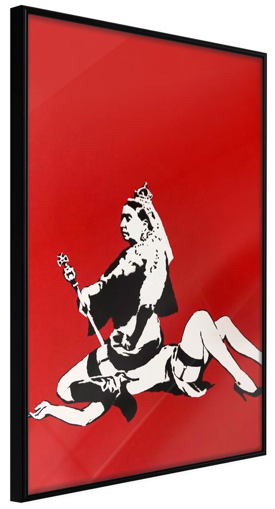 Artgeist Plagát - Banksy: Queen Victoria Veľkosť: 20x30, Verzia: Zlatý rám s passe-partout