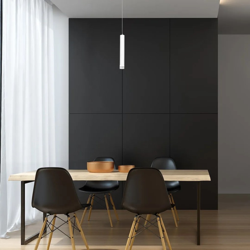 Závesné svietidlo Alba, 1x biele kovové tienidlo, w