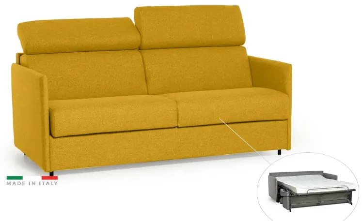 Pohovka na každodenné spanie TAVOLA MINI rozkladacia, žltá (penelope 08), 140