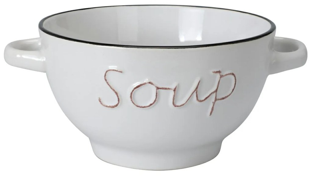 Kameninová miska na polievku Soup 650 ml biela