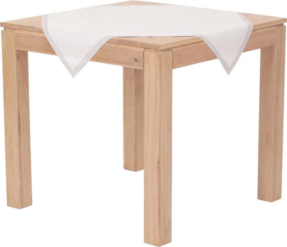 Vianočný obrus 80x80 cm, biely so striebornými vtkanými nitkami